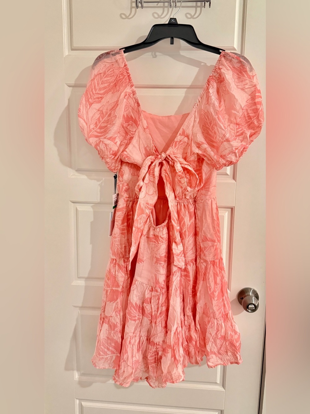1.State Women's Floral Puff-Sleeve Fit & Flare Dress - Picture 5 of 6